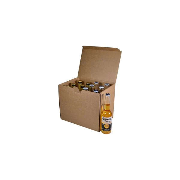 12 Beer Bottle Shipping Box - Stand Up Bottle with OPTIONAL insert (insert sold separately - see product 700-24789)