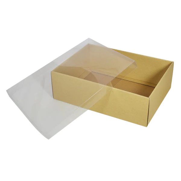 A4 Cardboard Gift Box with Clear Lid - 100mm High - Image 3