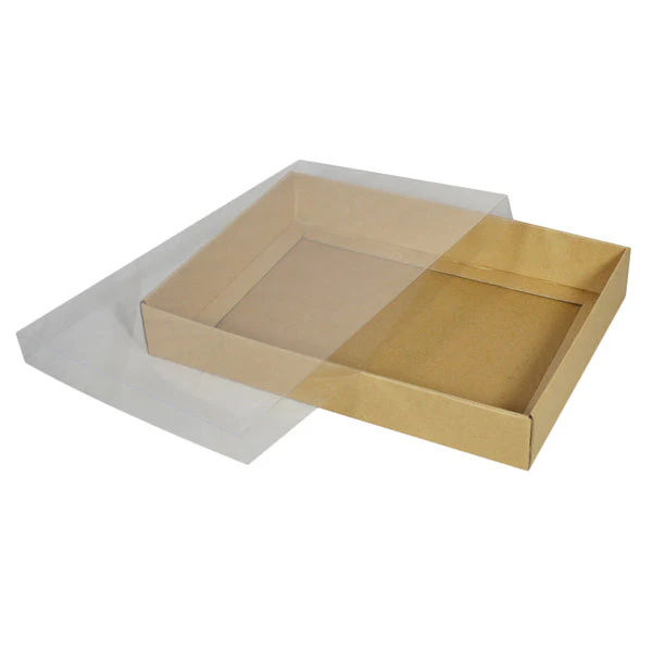A4 Cardboard Gift Box with Clear Lid - 50mm High - Image 3