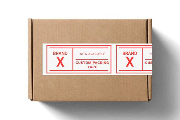 Custom Printed White Backing Plastic Packaging Tape - One PMS Colour (Width 48mm x 100 Metres per Roll)