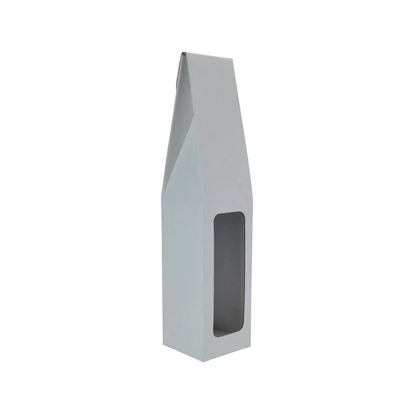 One Piece 1 Bottle Gable Top Wine Box with Window 19271 - Image 5