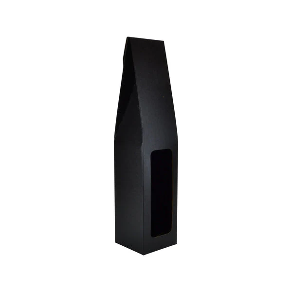 One Piece 1 Bottle Gable Top Wine Box with Window 19271 - Image 7