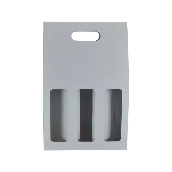 One Piece 3 Bottle Gable Top Wine Box with Window 19273 - Image 4