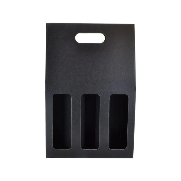 One Piece 3 Bottle Gable Top Wine Box with Window 19273 - Image 6