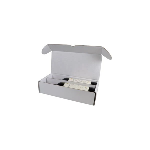 One Piece 310mm One Piece Double Wine Bottle Postage Box - WITH REMOVABLE WINE INSERT - Image 4