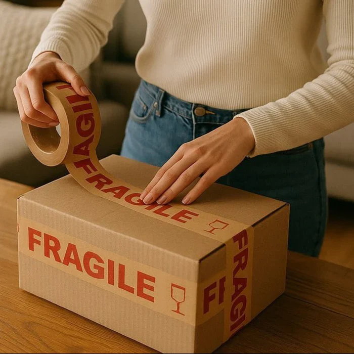 Printed Fragile Kraft Tape - 48mm x 50m - Image 3