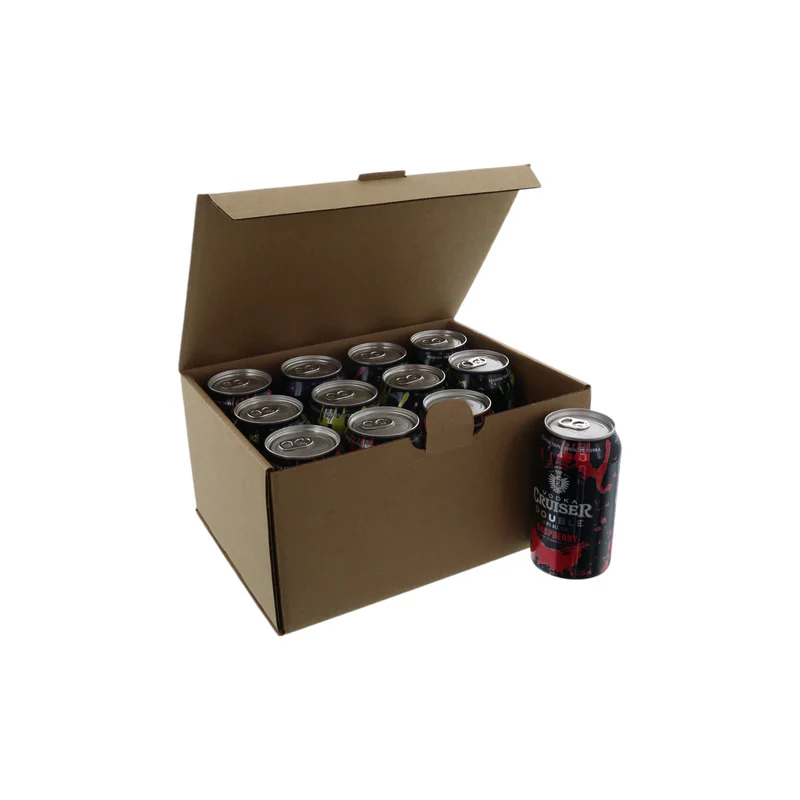 SAMPLE - B Flute - 12 Pack 375ml Beer Can Mailing & Postage Box (Upright) Success