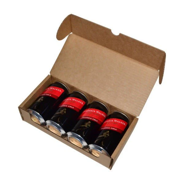SAMPLE - B Flute - 4 Beer Can Shipper Box - Kraft Brown