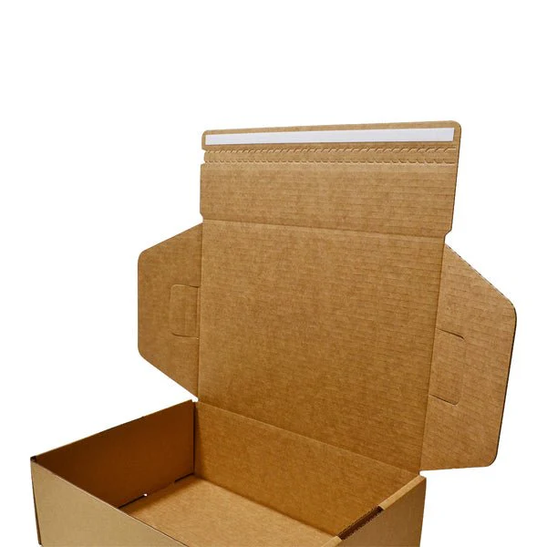 SAMPLE - B Flute - A4 Postage Box with 'Peal N Seal' Single Tape (Easy Seal) - Kraft Brown - Image 2