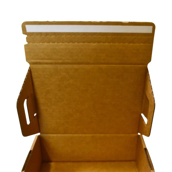 SAMPLE - B Flute - A5 Postage Box with 'Peal N Seal' SINGLE Tape (Easy Seal) - Kraft Brown - Image 2