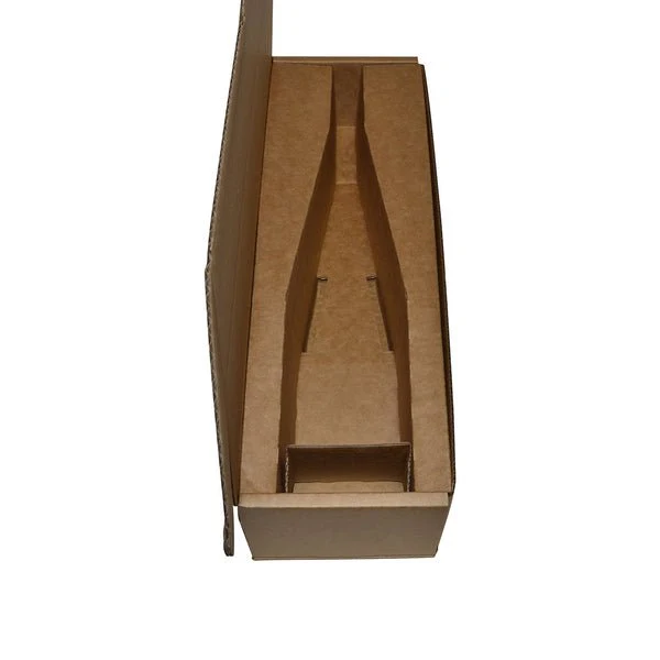SAMPLE - B Flute - One Piece Heavy Duty Single Wine Postage Box - Kraft Brown (Insert sold separately 24988) - Image 2