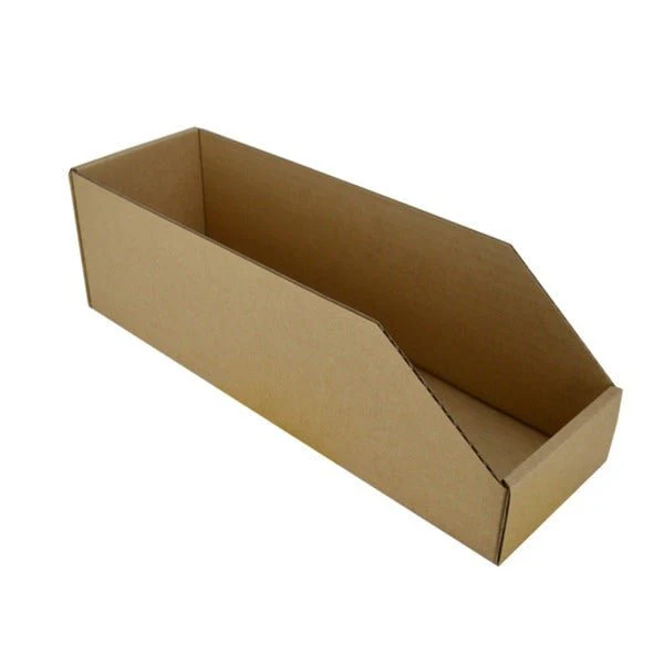 SAMPLE - B Flute - Pick Bin Box & Part Box 17970 (One Piece Self Locking Cardboard Storage Box) - Kraft Brown
