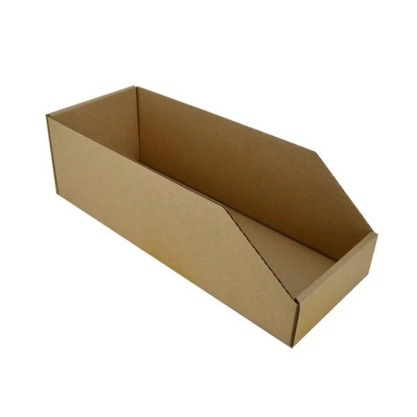 SAMPLE - B Flute - Pick Bin Box & Part Box 17971 (One Piece Self Locking Cardboard Storage Box) - Kraft Brown