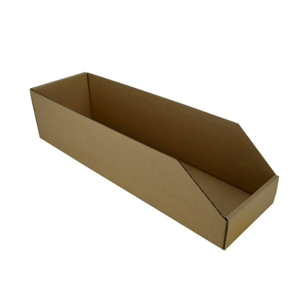 SAMPLE - B Flute - Pick Bin Box & Part Box 17975 (One Piece Self Locking Cardboard Storage Box) - Kraft Brown