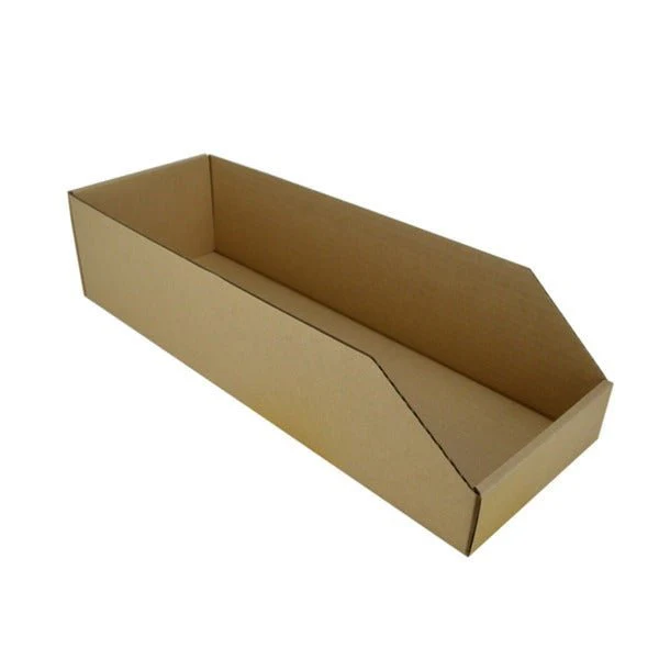 SAMPLE - B Flute - Pick Bin Box & Part Box 17976 (One Piece Self Locking Cardboard Storage Box) - Kraft Brown
