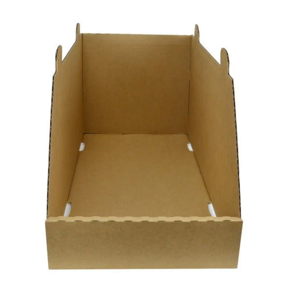 SAMPLE - C Flute - Stackable Storage & Bin Box18031 (One Piece Self Locking Cardboard Storage Box) - Kraft Brown