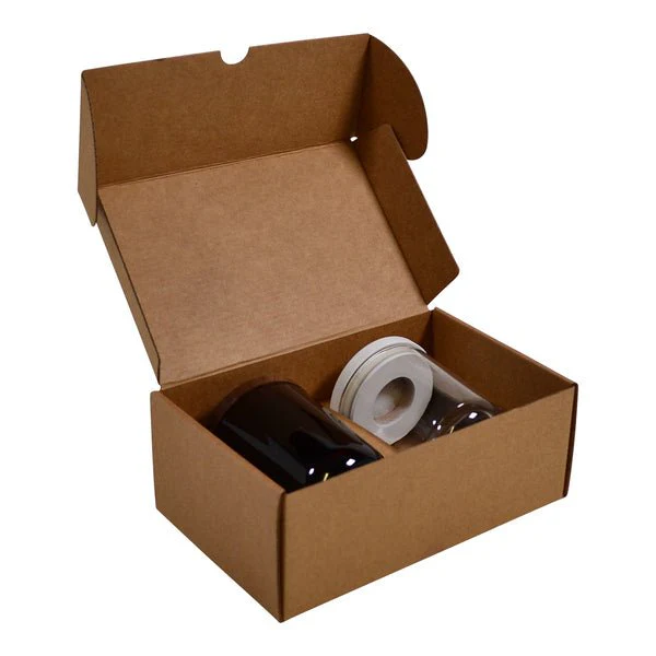 SAMPLE - Candle 2 Oxford/Cambridge Jar Pack Medium Wood with Insert- Kraft Brown - Image 4
