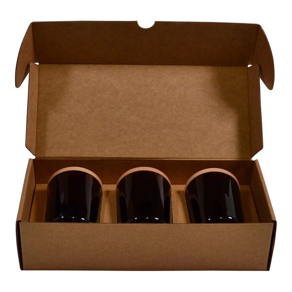 SAMPLE - Candle 3 Oxford/Cambridge Jar Pack Small Wood with Insert - Kraft Brown - Image 4