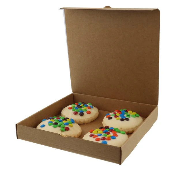 SAMPLE - Cardboard Large Multi Square Cookie Box - Kraft Brown - Image 2