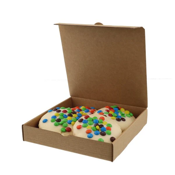 SAMPLE - Cardboard Small Multi Square Cookie Box - Kraft Brown - Image 2