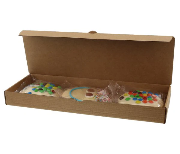 SAMPLE - Cardboard Three Cookie Box - Kraft Brown - Image 3
