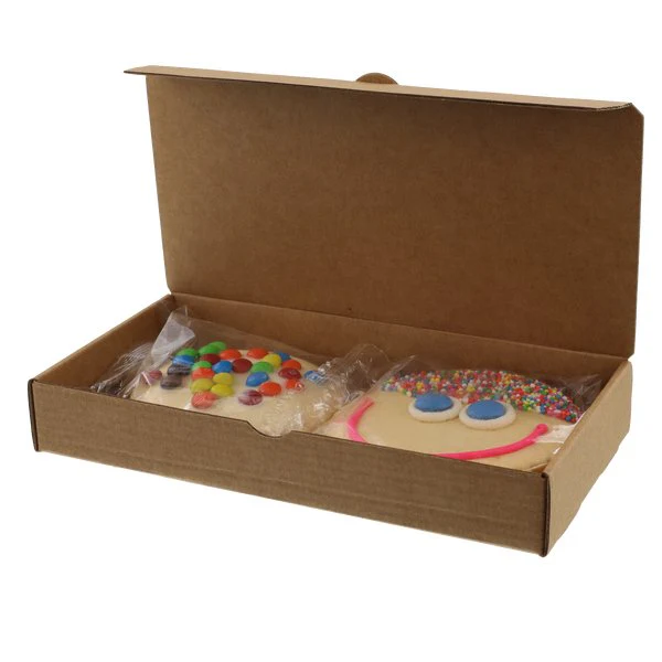 SAMPLE - Cardboard Two Cookie Box - Kraft Brown - Image 2