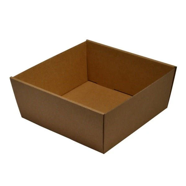SAMPLE - E Flute - 80mm High Medium Square Catering Tray - Kraft Brown