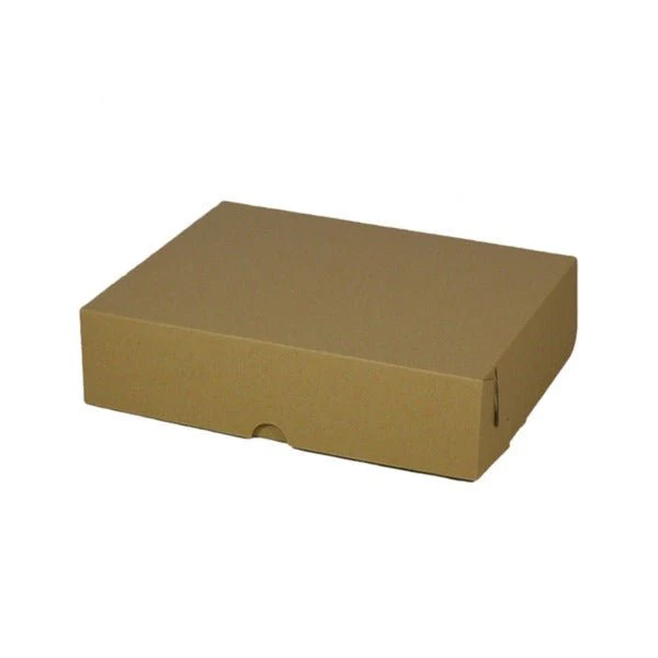 SAMPLE - E Flute - Cardboard Cake Box 10 x 8 x 2.5 inches - Kraft Brown