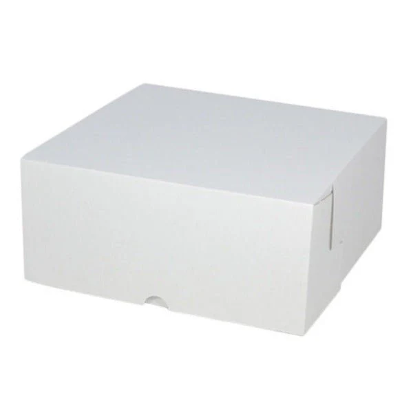 SAMPLE - E Flute - Cardboard Cake Box 11 x 11 x 5 inches - Kraft White