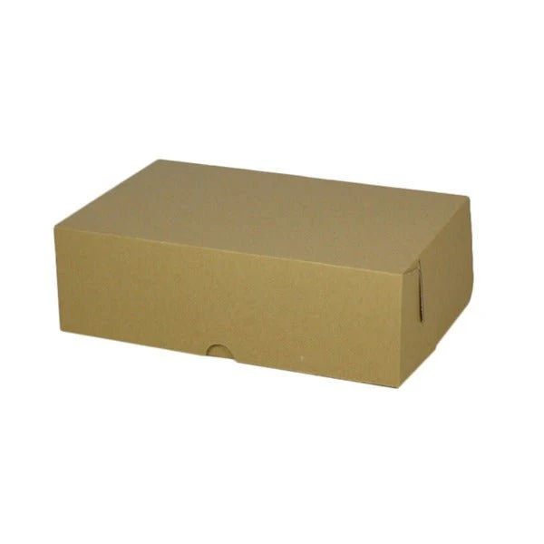 SAMPLE - E Flute - Cardboard Cake Box 11 x 7 x 3.5 inches - Kraft Brown