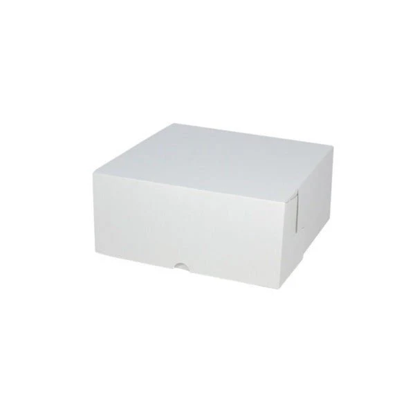 SAMPLE - E Flute - Cardboard Cardboard Cake Box 10 x 10 x 6 inches - Kraft White