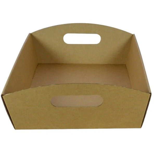 SAMPLE - E Flute - Large Cardboard Hamper Tray - Kraft Brown