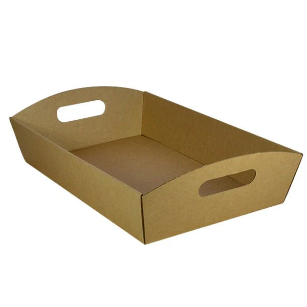 SAMPLE - E Flute - Large Cardboard Hamper Tray - Kraft Brown - Image 2