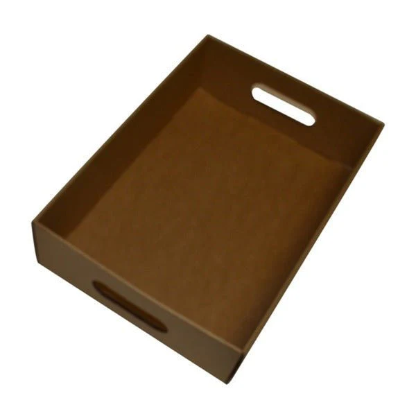 SAMPLE - E Flute - Large Gourmet Hamper Display Tray with Hand Holds 25164 - Kraft Brown (Outer Box Sold Separately)