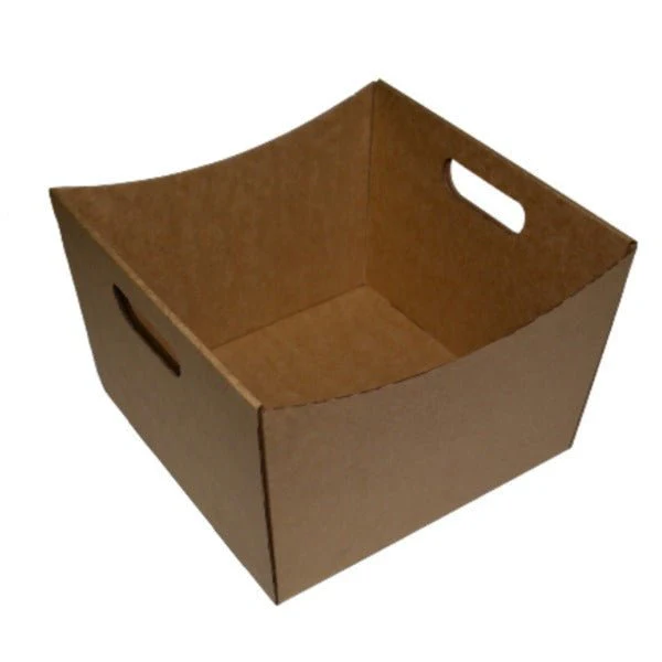SAMPLE - E Flute - Large Luxe Cardboard Hamper Tray - Kraft Brown