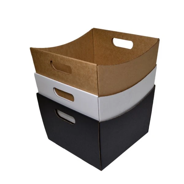 SAMPLE - E Flute - Medium Luxe Cardboard Hamper Tray - Kraft Brown - Image 4