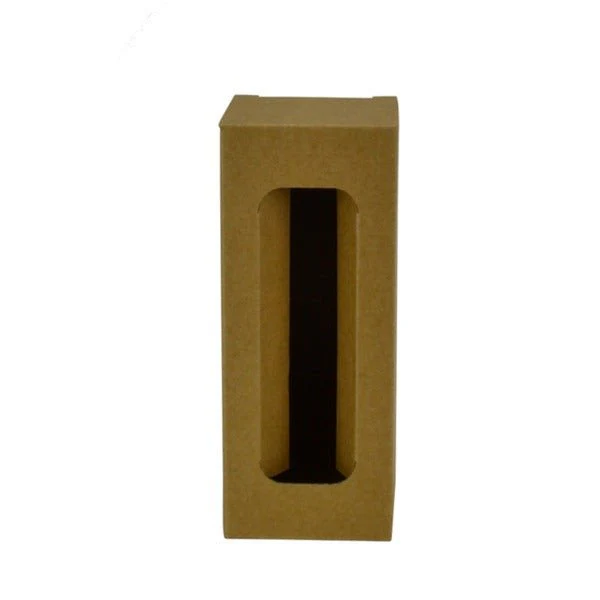 SAMPLE - E Flute - One Piece White Wine Single Glass Gift Box 19289 - Kraft Brown
