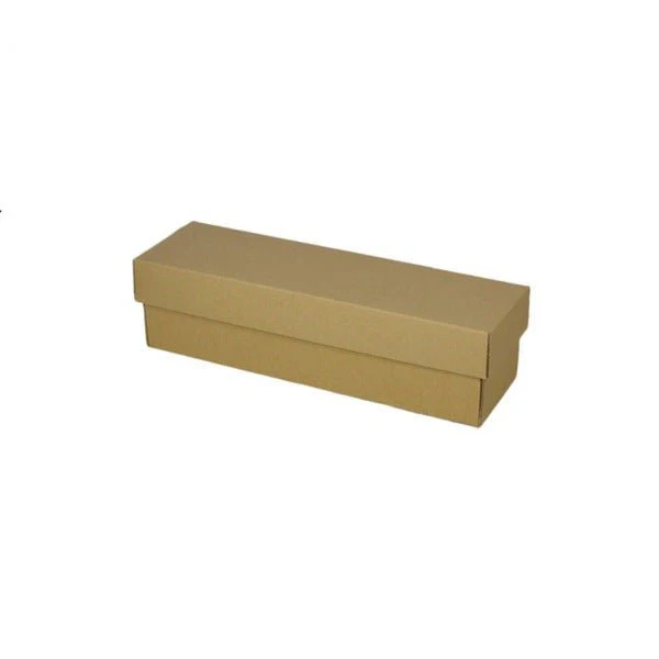 SAMPLE - E Flute - Single Wine Gift Box (Base & Lid) - Kraft Brown