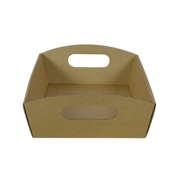 SAMPLE - E Flute - Small Cardboard Hamper Tray - Kraft Brown
