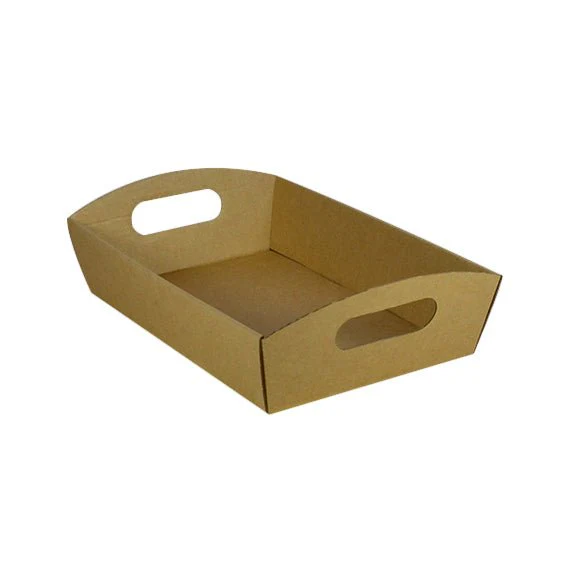 SAMPLE - E Flute - Small Cardboard Hamper Tray - Kraft Brown - Image 2