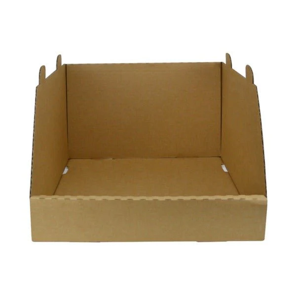 SAMPLE - C Flute - Stackable Storage & Bin Box 18032 (One Piece Self Locking Cardboard Storage Box) - Kraft Brown