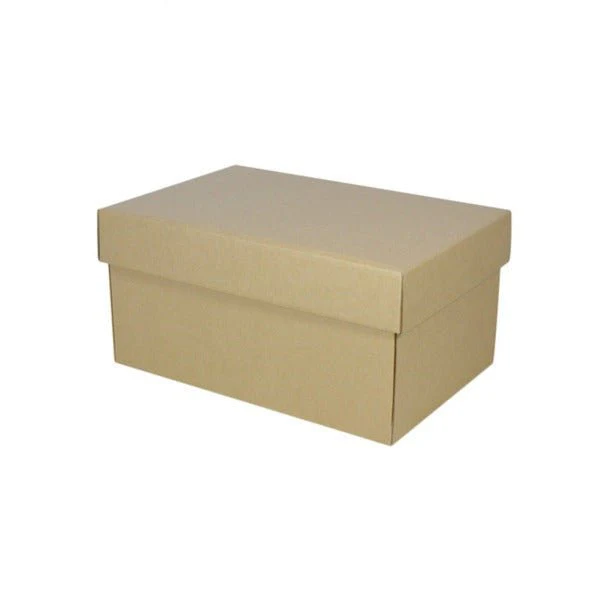SAMPLE - E Flute - Two Piece Corrugated Shoe Box (Base & Lid) - 150mm High - Kraft Brown