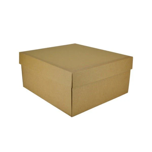 SAMPLE - E Flute - Two Piece Rectangle Cardboard Gift Box 19281 (Base & Lid) - Kraft Brown