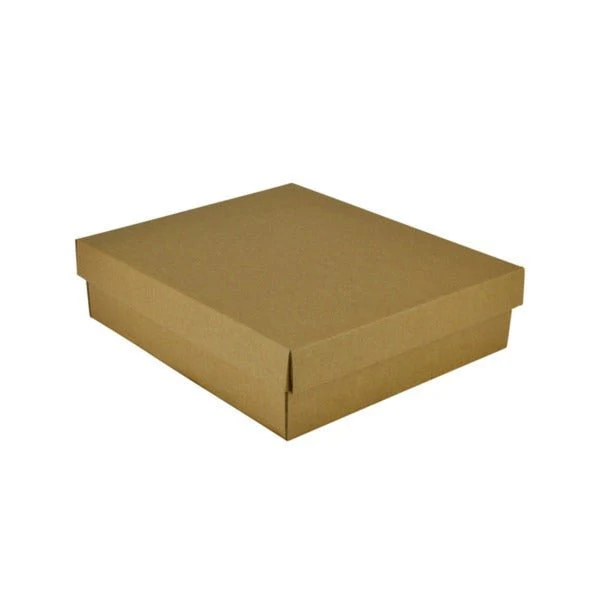 SAMPLE - E Flute - Two Piece Rectangle Cardboard Gift Box 19282 (Base & Lid) - Kraft Brown