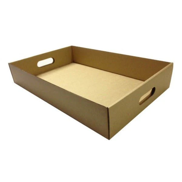 SAMPLE - Extra Large Food Tray With Handles - Kraft Brown