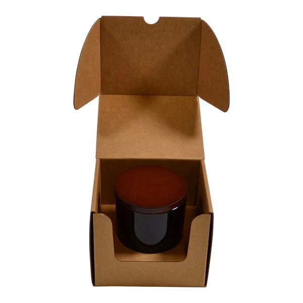 SAMPLE - Large Candle Plain Glass 1 Oxford/Cambridge Jar Pack with Insert - Kraft Brown - Image 4
