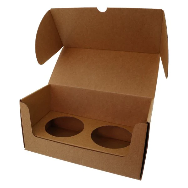 SAMPLE - Large Candle Plain Glass 2 Pack with Insert - Kraft Brown - Image 3