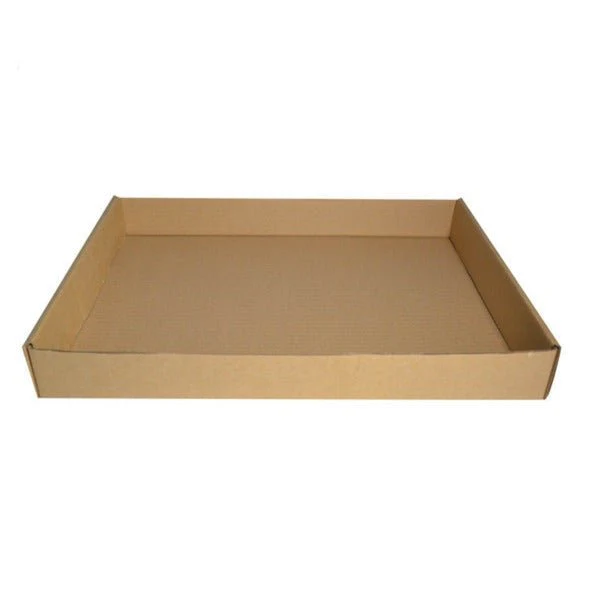SAMPLE - Large Cardboard Self Locking Food Tray - Kraft Brown