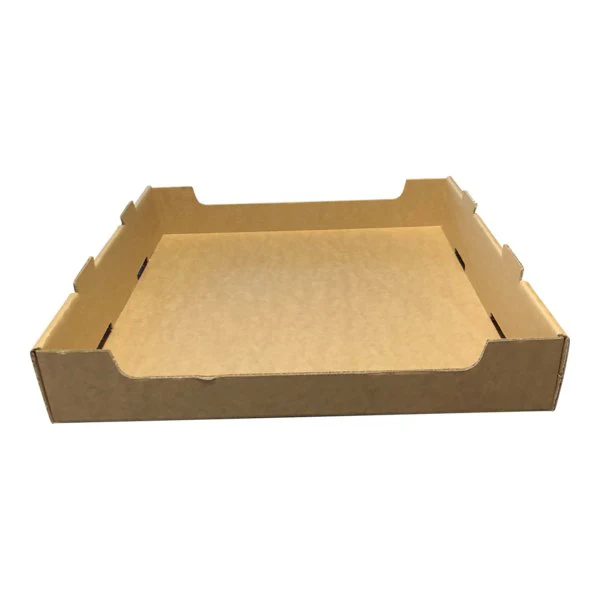 SAMPLE - Large Heavy Duty Stackable Cardboard Catering and Storage Tray (One Piece Self Locking) - Kraft Brown - Image 3