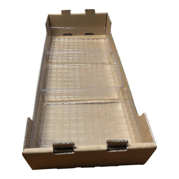 SAMPLE - Medium Heavy Duty Stackable Cardboard Catering and Storage Tray (One Piece Self Locking) - Kraft Brown - Image 5